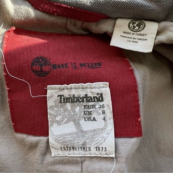 Timberland Waxed Cotton Military Style Trench Coat - Picture 5 of 16